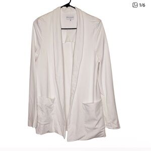 Ripley Rader Womens White Ponte Knit Oversized Blazer Size 3 M Basic Minimalist